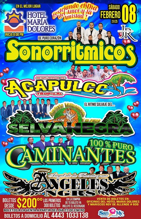 Gran baile tropical del amor y la amistad en el Hotel María&nbsp;Dolores