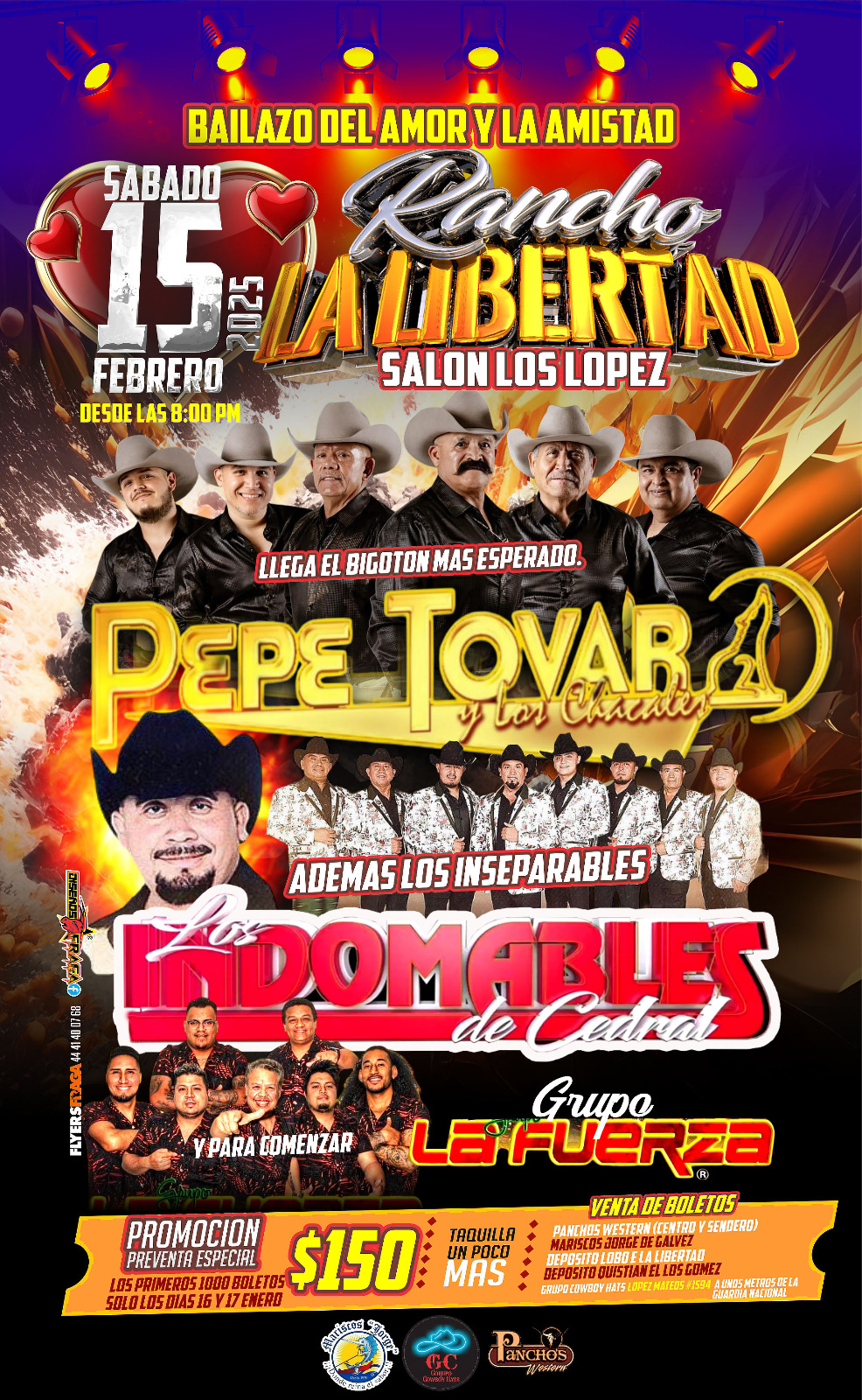 Baile del Amor y la Amistad con Pepe Tovar y Los&nbsp;Chacales