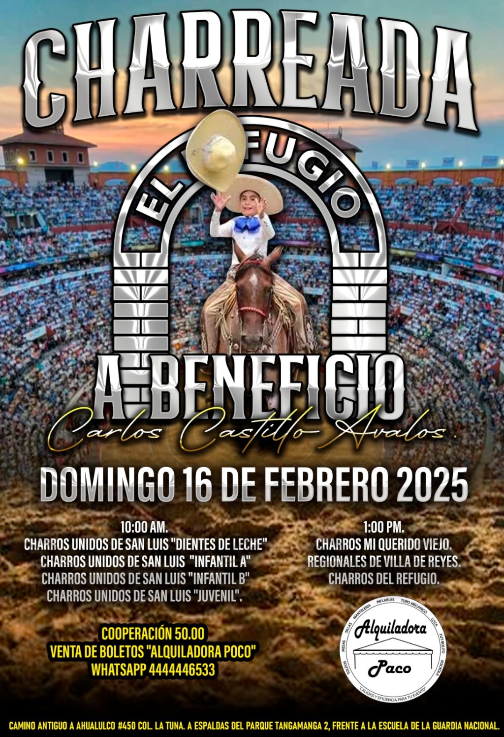 Gran Charreada a beneficio de Carlos&nbsp;Castillo