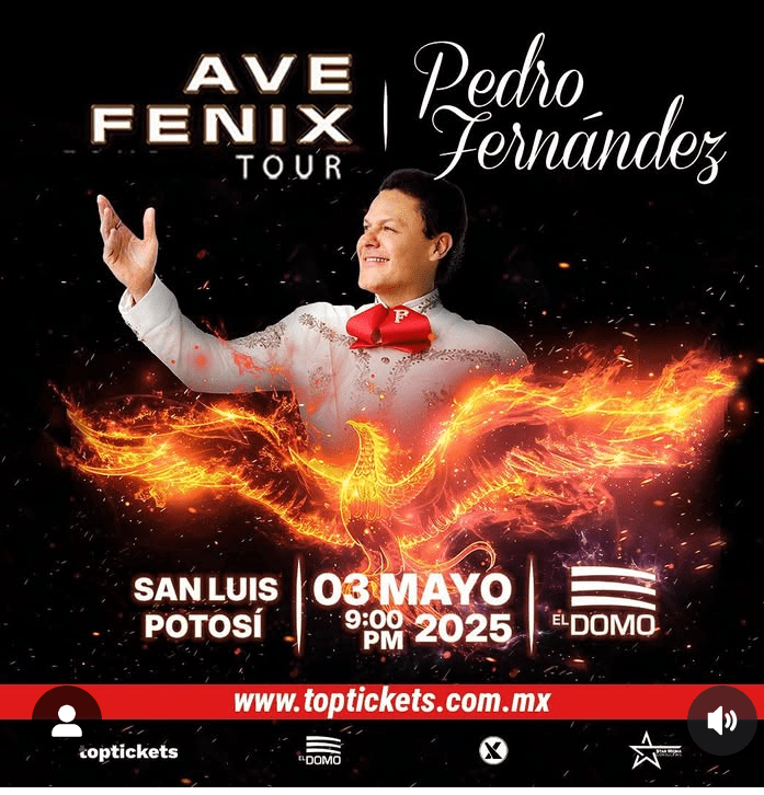 Pedro Fernández llega a San Luis Potosí con su Ave Fénix&nbsp;Tour!