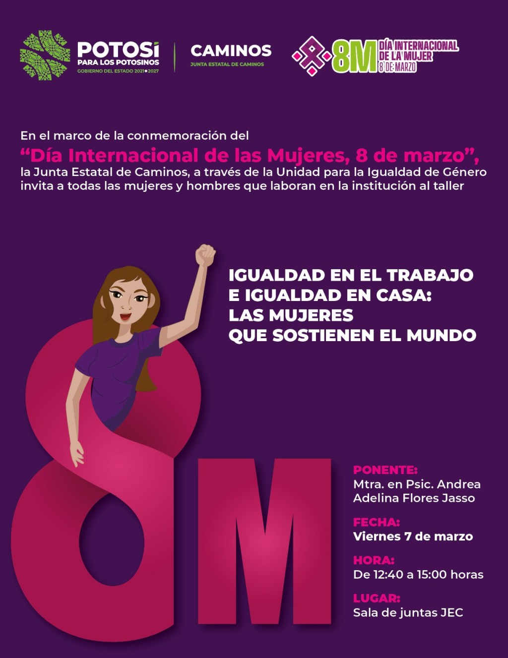 GOBIERNO DEL ESTADO CONMEMORARÁ 8M CON CONCIENTIZACIÓN EN LAS&nbsp;DEPENDENCIAS