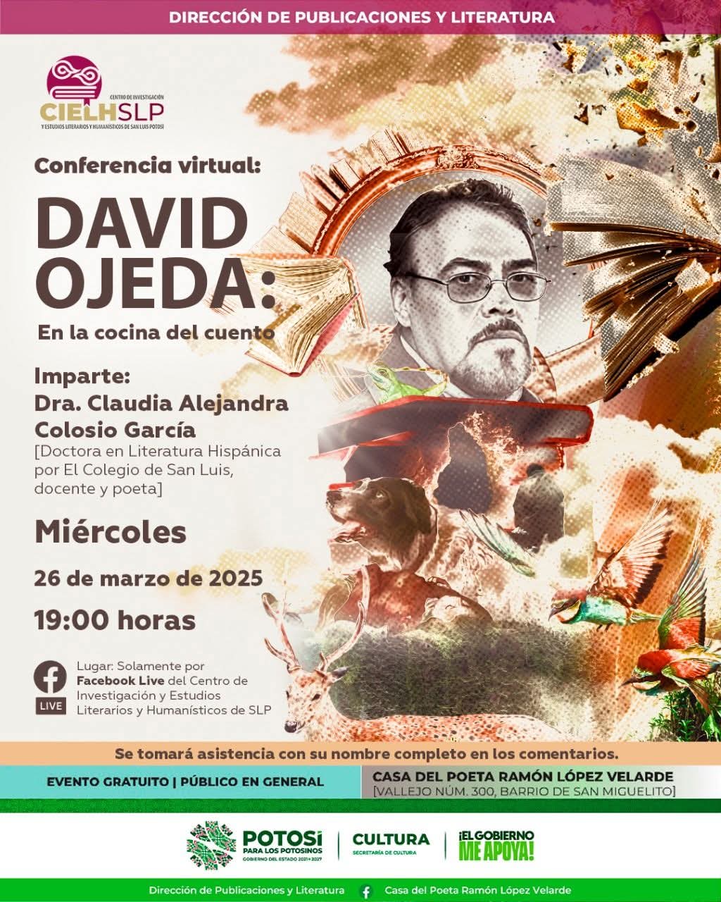 Invitan a la conferencia virtual: David Ojeda en La Cocina del&nbsp;Cuento