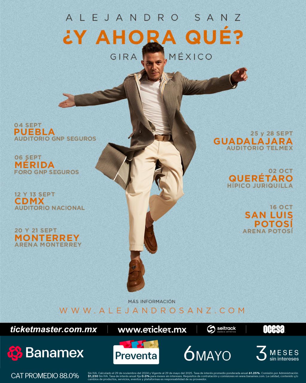 Alejandro Sanz regresa a San Luis con su gira ¿Y Ahora&nbsp;Que?