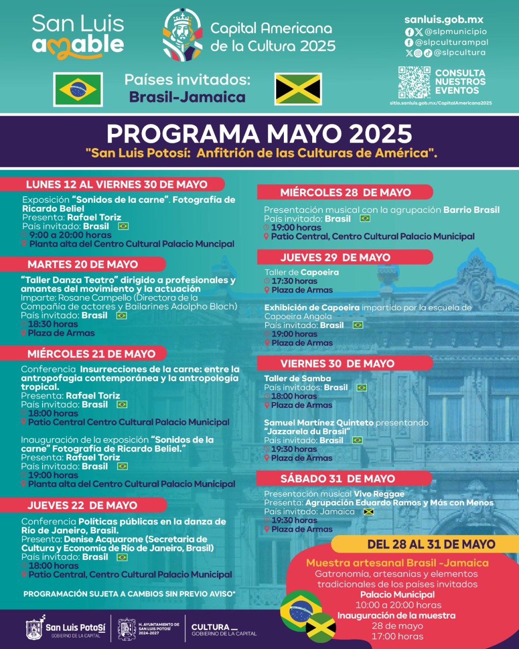 San Luis Potosí Capital Americana de la Cultura recibe a Brasil y&nbsp;Jamaica