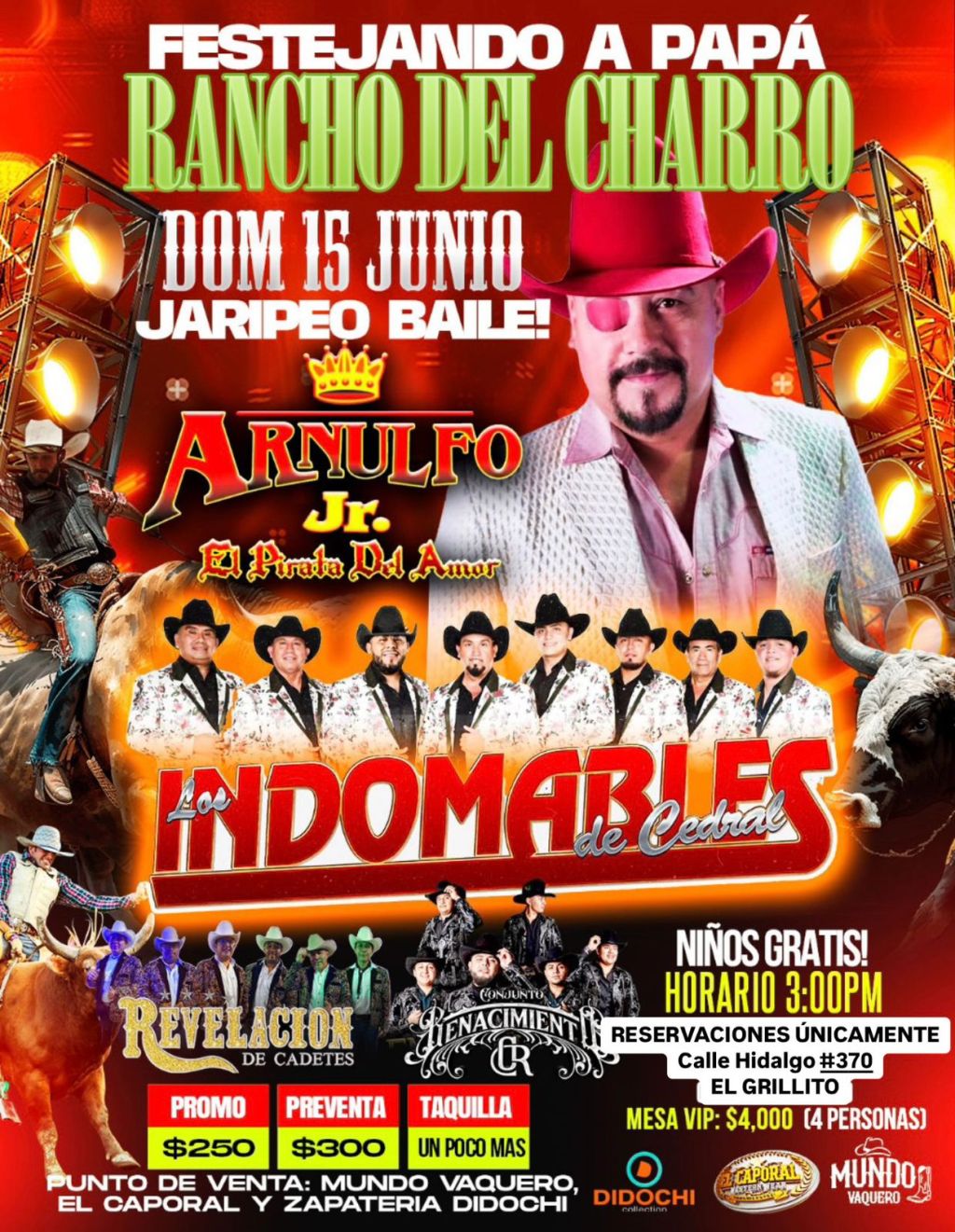 Regresa  Arnulfo Jr festejando a papá en gran jaripeo en el Rancho del&nbsp;Charro