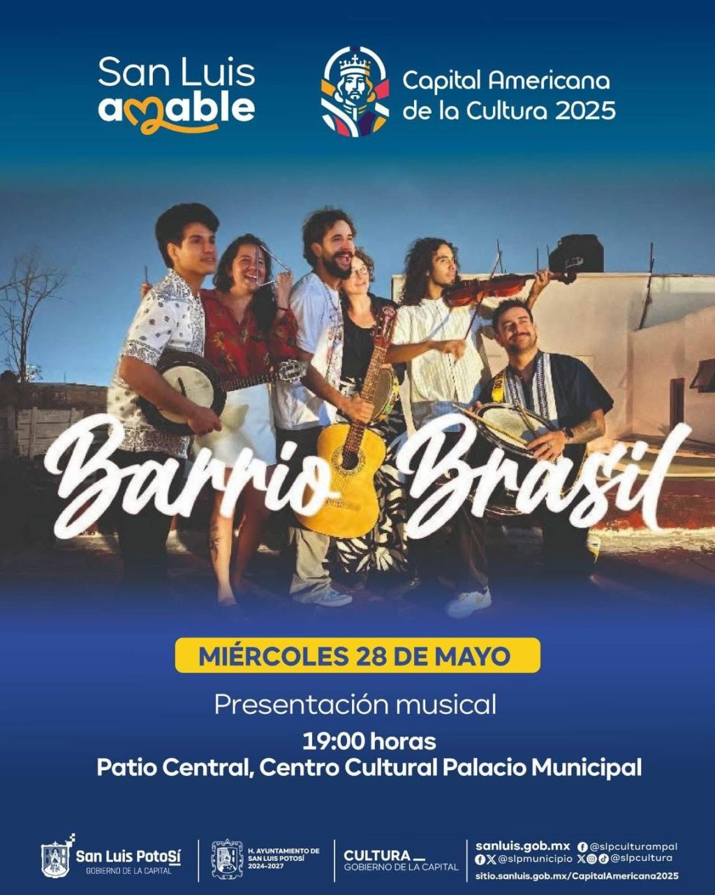 Hoy gran presentación del grupo Barrio Brasil en el Centro Cultural&nbsp;Municipal
