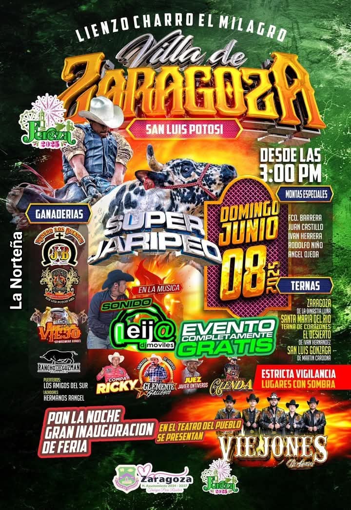 Gran jaripeo baile en Villa de&nbsp;Zaragoza