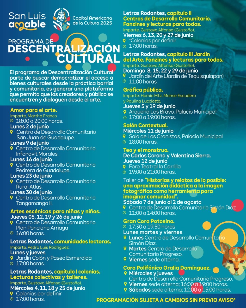 ¿Ya checaste el programa de descentralización cultural del Gobierno de la&nbsp;Capital?