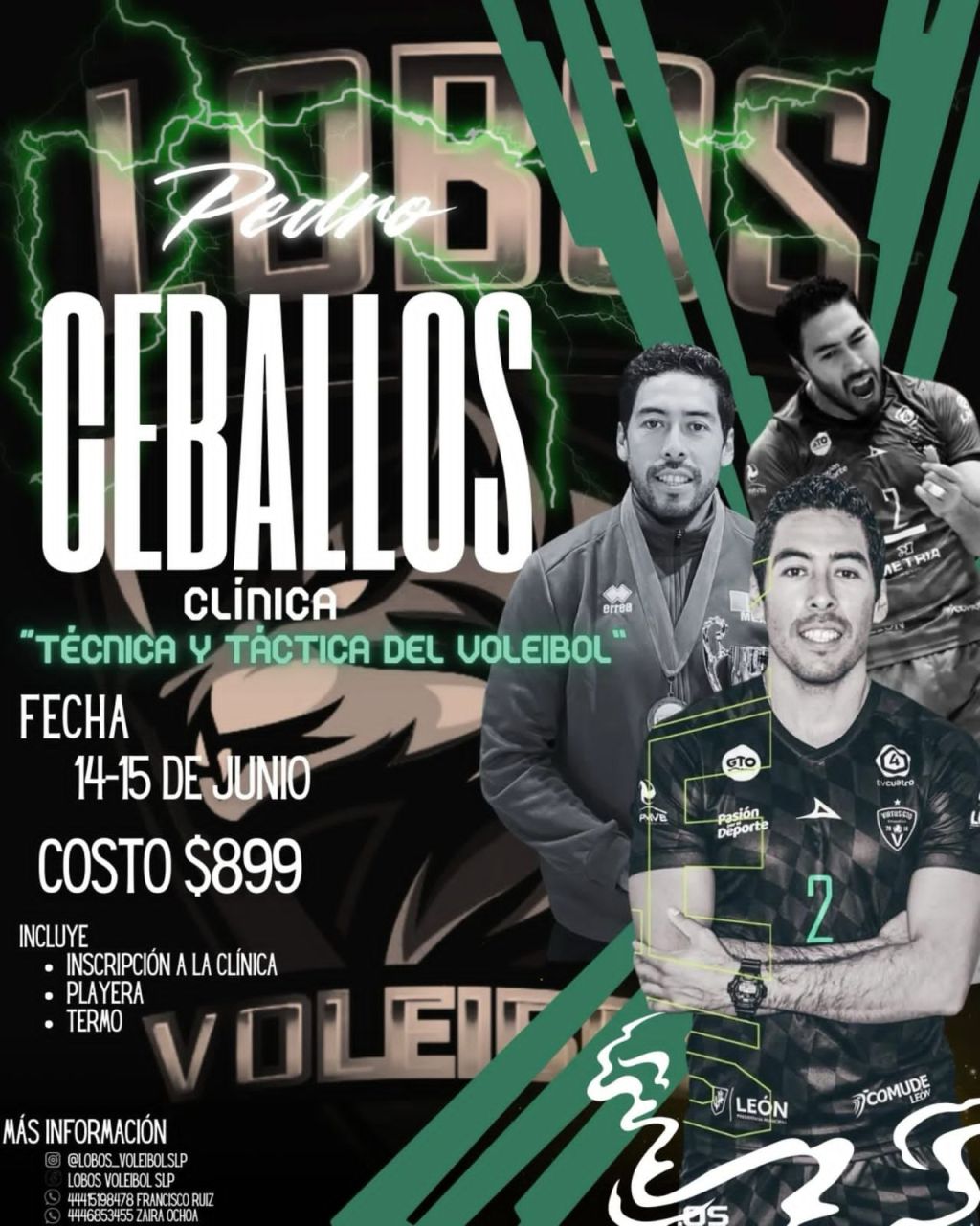 Lobos Voleibol SLP invita a clínica con el seleccionado nacional Pedro&nbsp;Ceballos