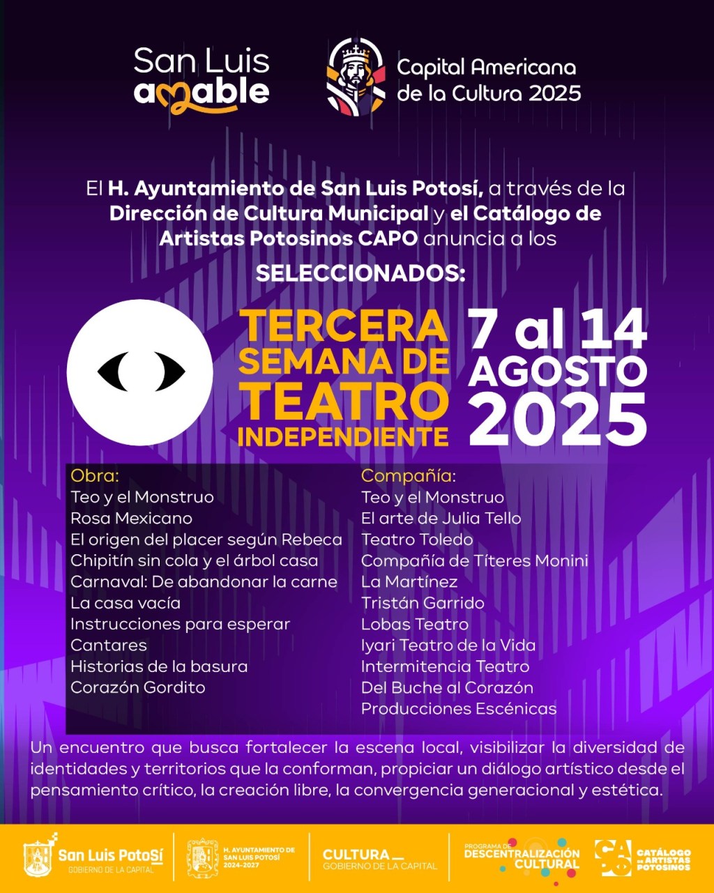 Habrá lll Semana de Teatro Independiente en San Luis&nbsp;Capital