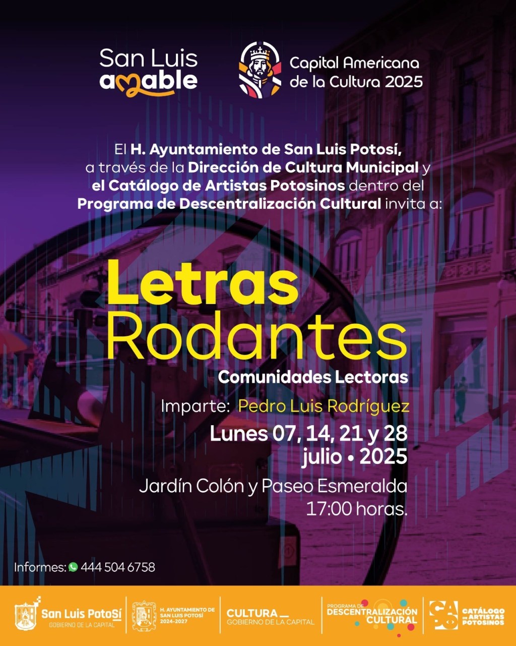 Programa de descentralización cultural presenta: “Letras Rodantes” en el jardín&nbsp;Colón