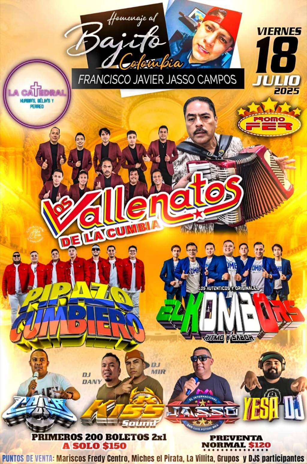Los Vallenatos de la Cumbia en homenaje a Bajito&nbsp;Colombia