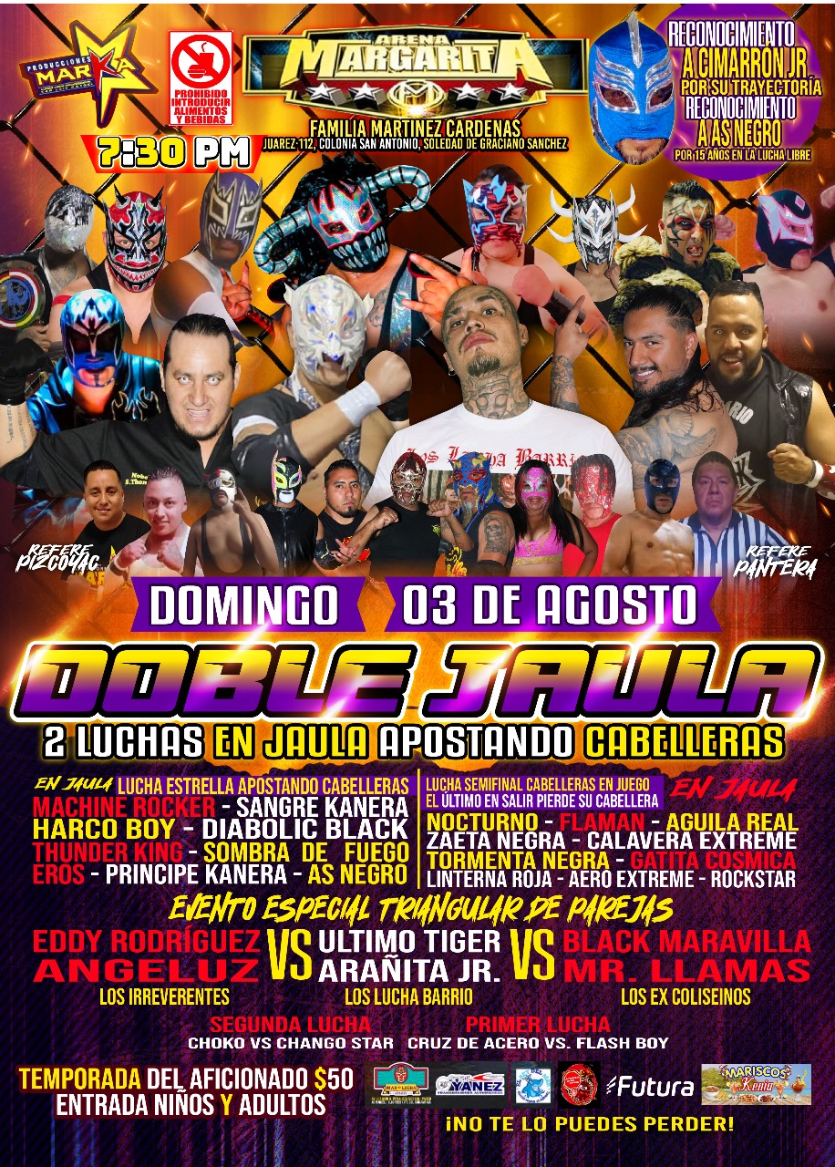 ¡ATENCIÓN FANÁTICOS DE LA LUCHA LIBRE! 🚨 ¡Llega la DOBLE JAULA a Arena&nbsp;Margarita!