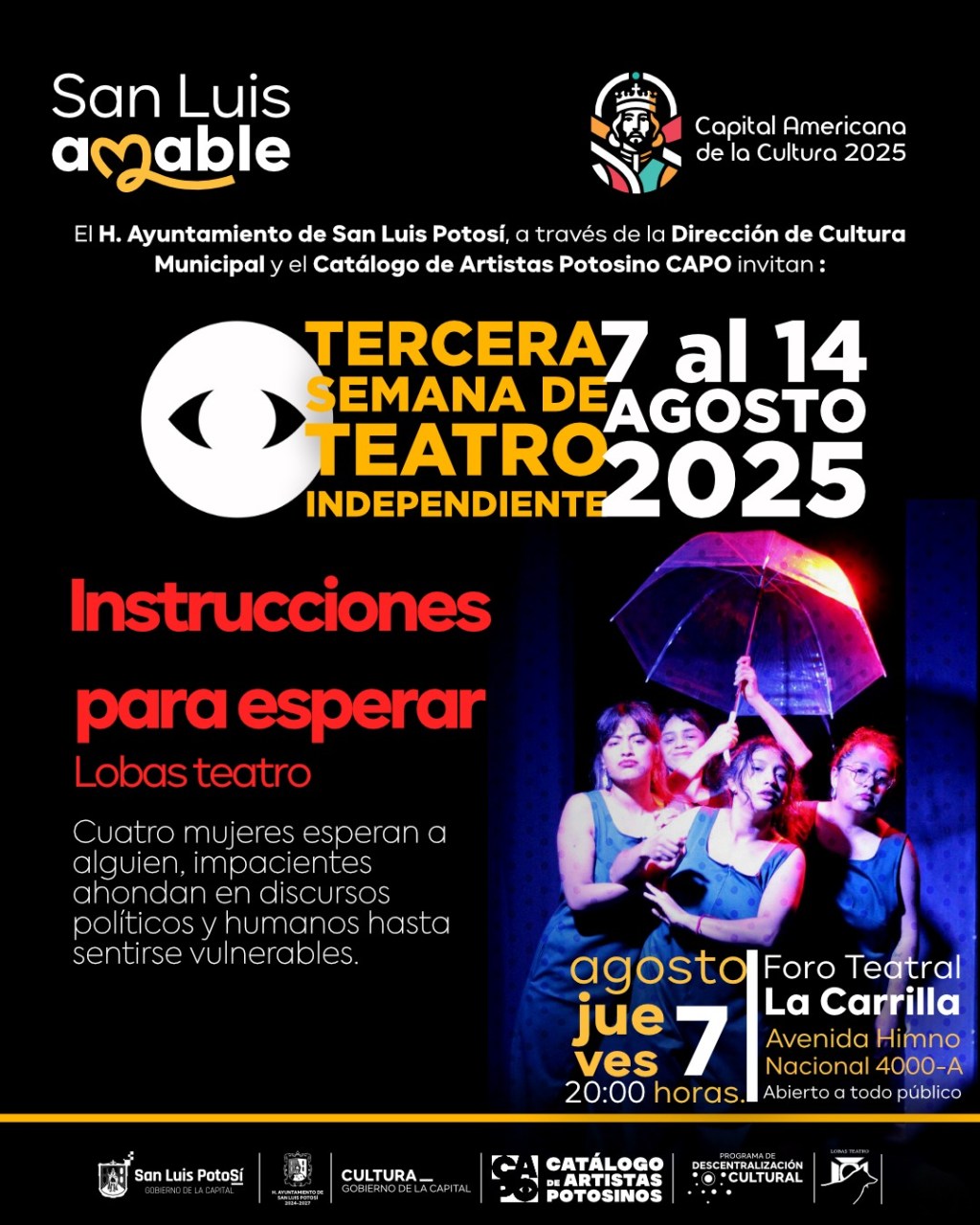 Instrucciones para esperar de Lobas  Teatro, abre la semana de Teatro Independiente en la&nbsp;Carrilla