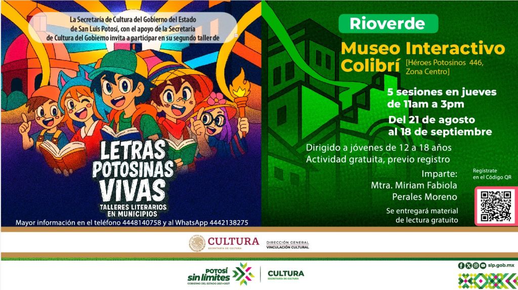 Taller literario «Letras  Potosinas Vivas» en&nbsp;Rioverde