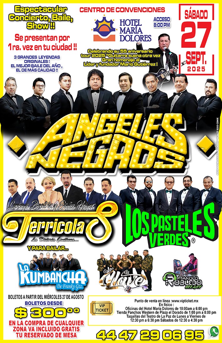 Espectacular concierto baile Show con Los Ángeles&nbsp;Negros