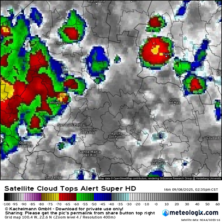 San Luis Potosí se mantiene alerta por lluvias y&nbsp;tormentas