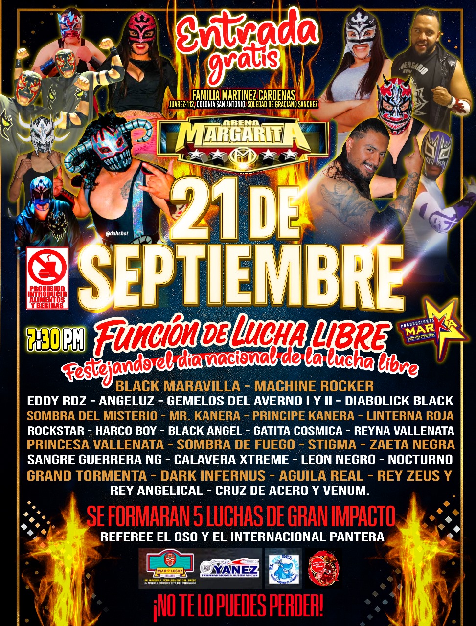 Festejan en la Arena Margarita el día Nacional de la Lucha&nbsp;Libre