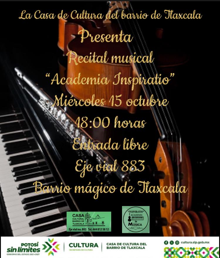 La Casa de Cultura del barrio de Tlaxcala presentará recital de la “Academia de música&nbsp;Inspiratio”