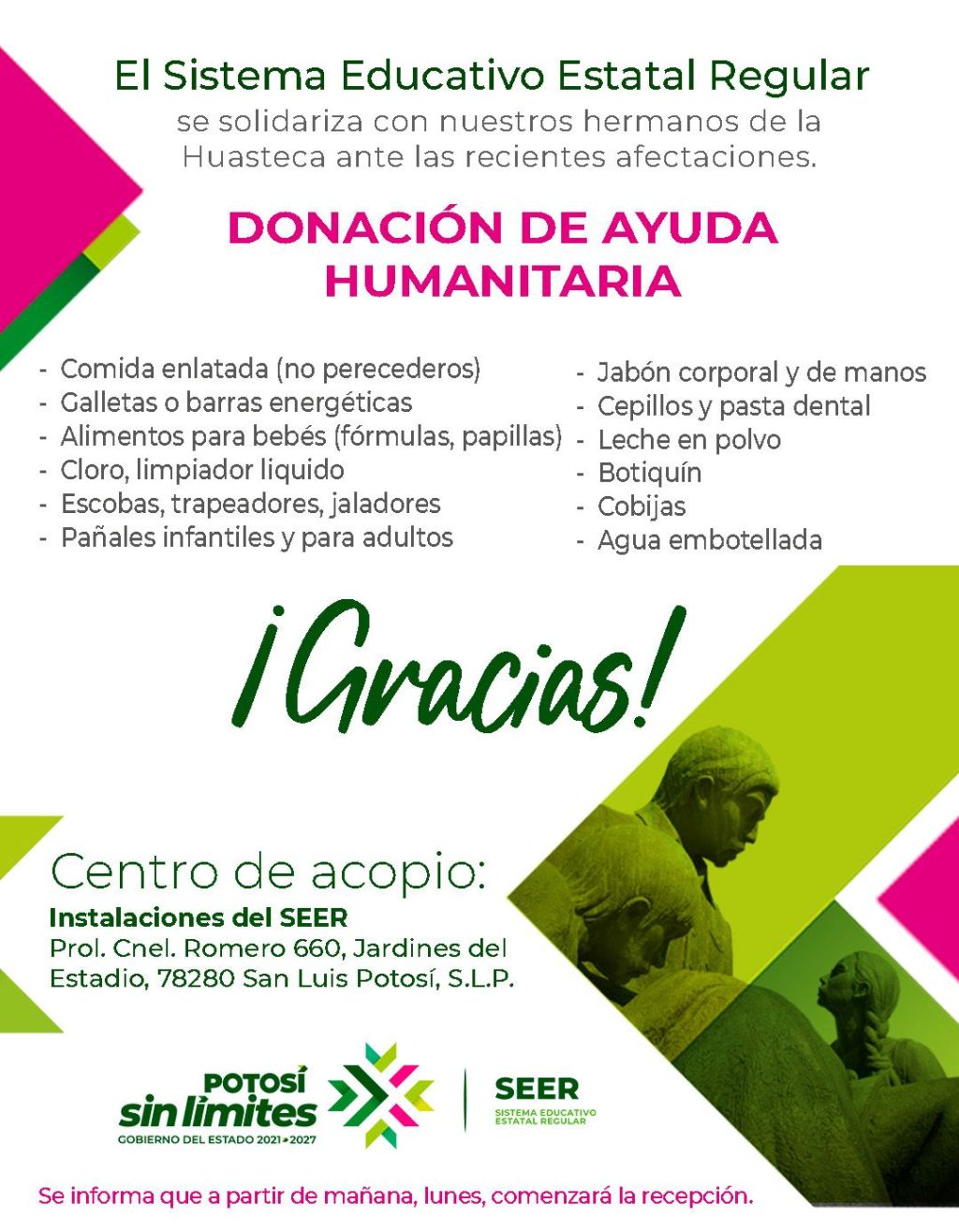 LA HUASTECA NOS NECESITA! DEPENDENCIAS ESTATALES RECOLECTAN&nbsp;VÍVERES