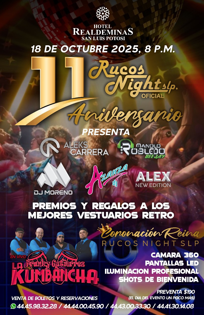 Se viene la fiesta del 11 aniversario de Rucos&nbsp;Night