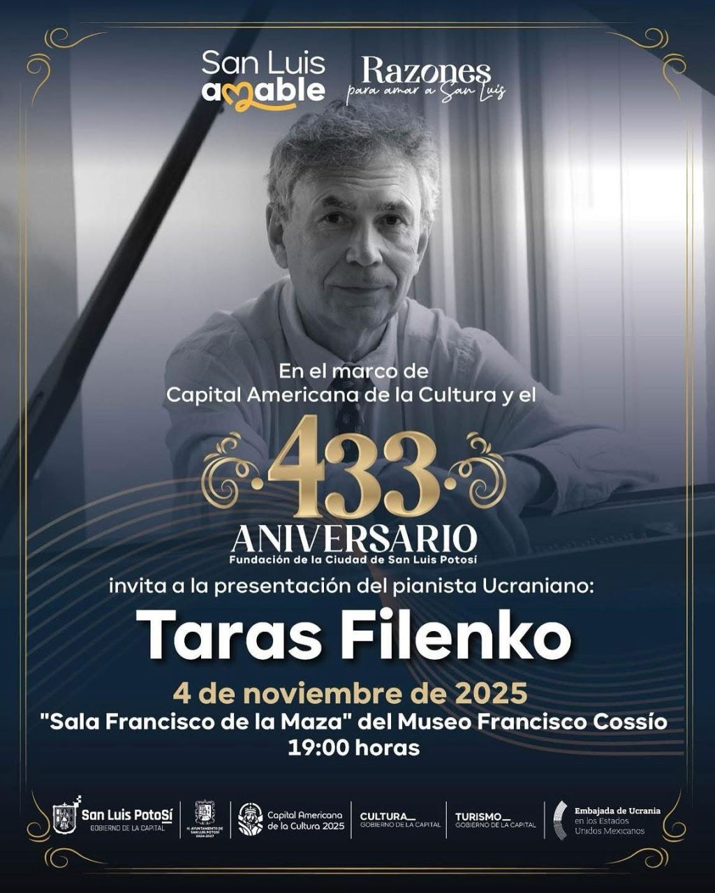 El pianista ucraniano Taras Filenko se presentará en San Luis&nbsp;Potosí