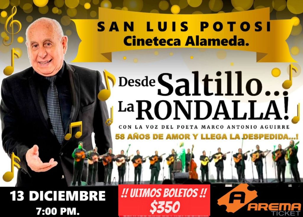 Desde Saltillo la Rondalla en la gira del adiós del poeta Marco Antonio&nbsp;Aguirre