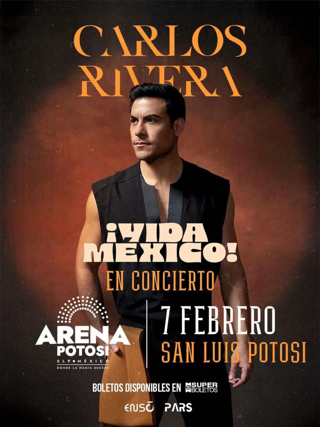 CARLOS RIVERA ENCENDERÁ LA ARENA POTOSÍ EN&nbsp;FEBRERO