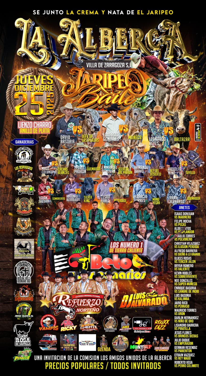 Beto y sus Canarios  se junta con La Crema y Nata en gran Jaripeo&nbsp;Baile