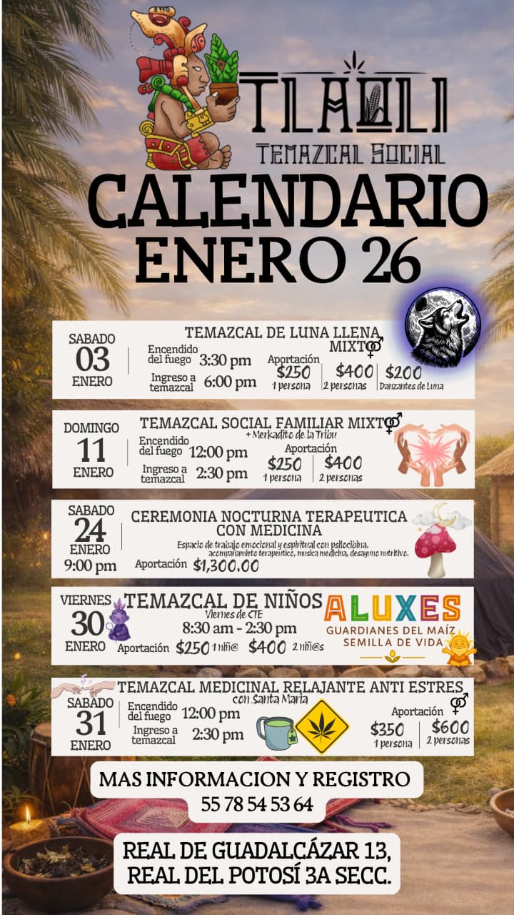 Calendario anual de&nbsp;TEMAZCAL