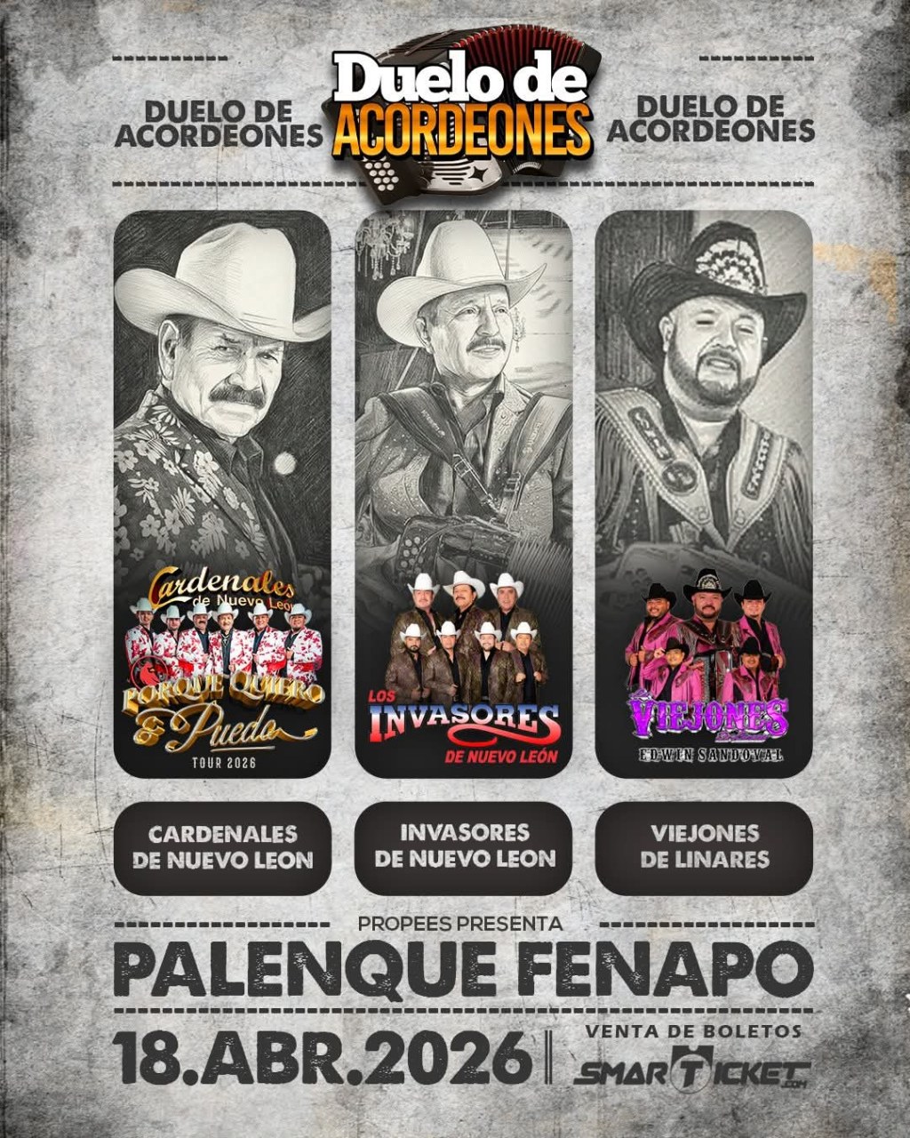 Duelo histórico de Acordeones en el&nbsp;Palenque