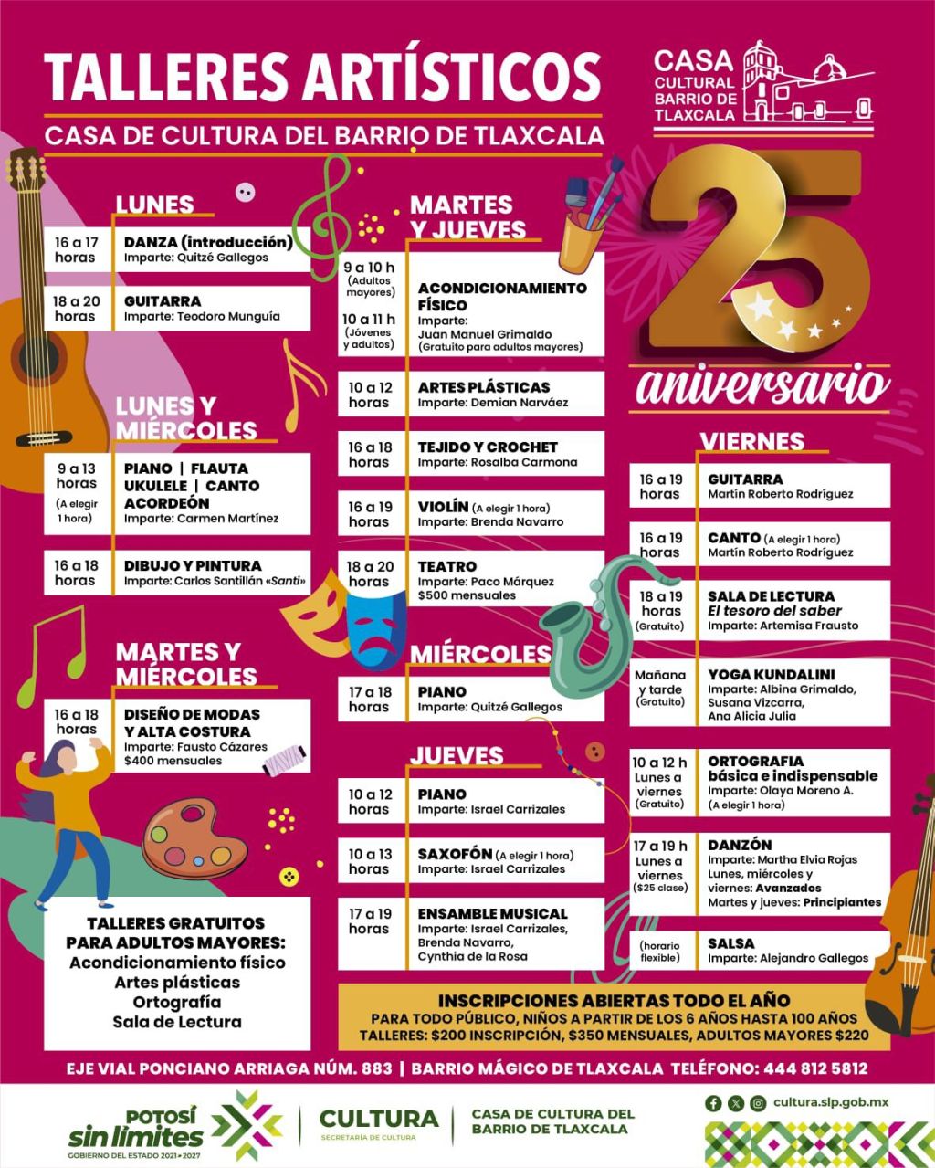 Talleres artísticos en Casa de Cultura del Barrio de&nbsp;Tlaxcala