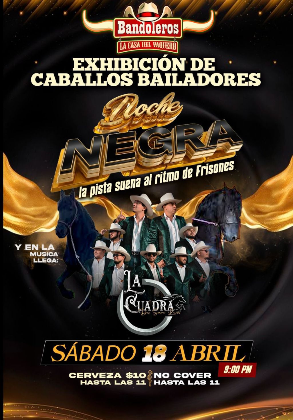 Esta noche la cuadra de San Luis llega a Bandoleros, la Casa del&nbsp;Vaquero