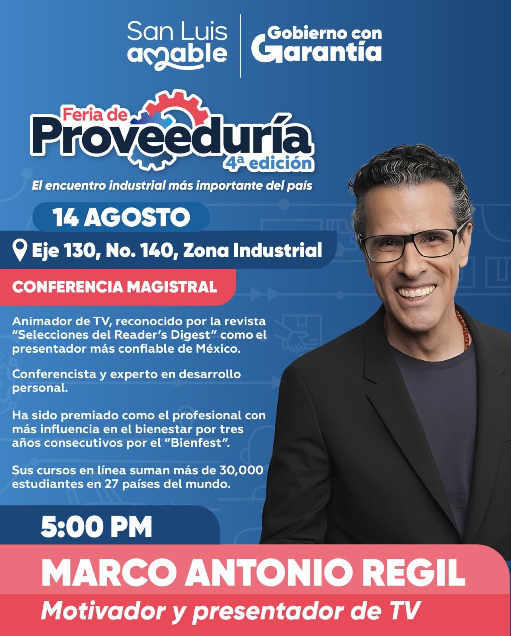 Marco Antonio Regil participará en la Feria de Proveeduría del Gobierno de la&nbsp;Capital
