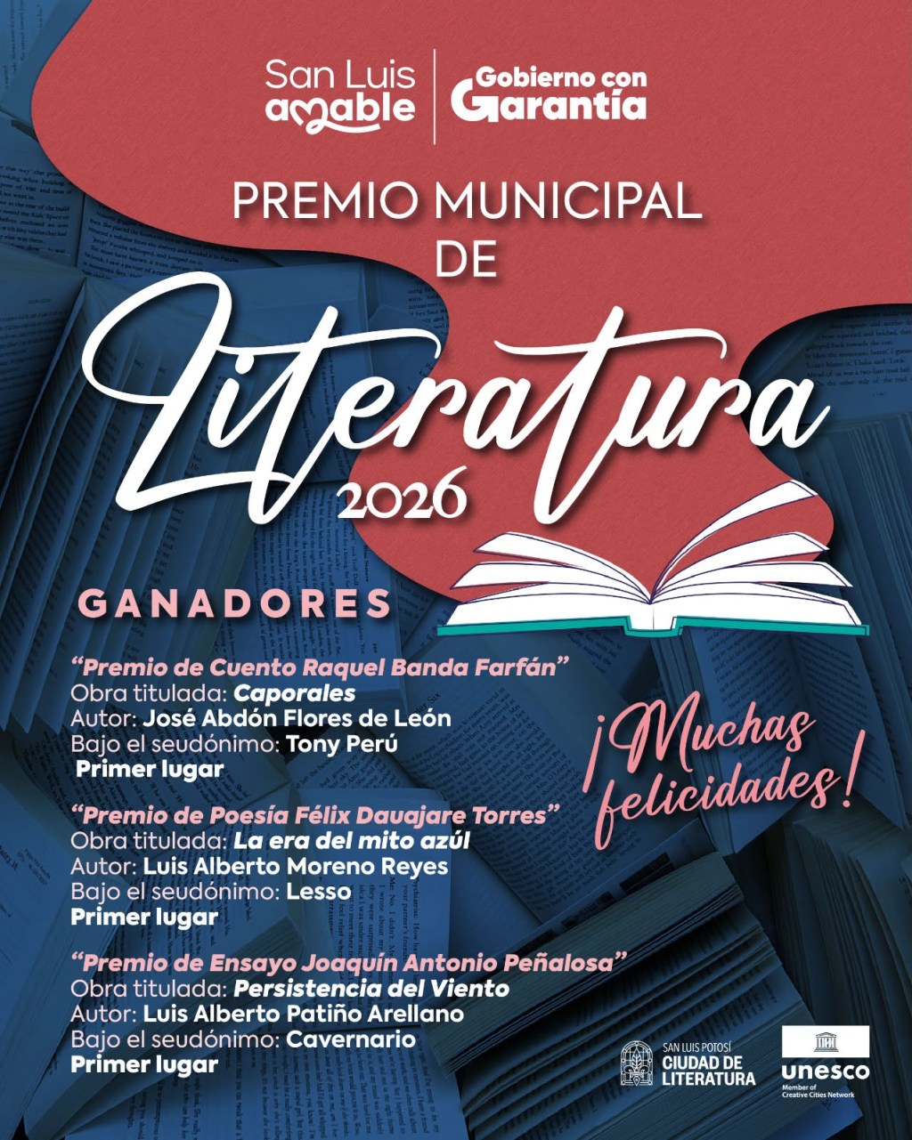 GOBIERNO MUNICIPAL RECONOCE EL TALENTO DE LOS ESCRITORES CON EL PREMIO MUNICIPAL DE LITERATURA&nbsp;2026