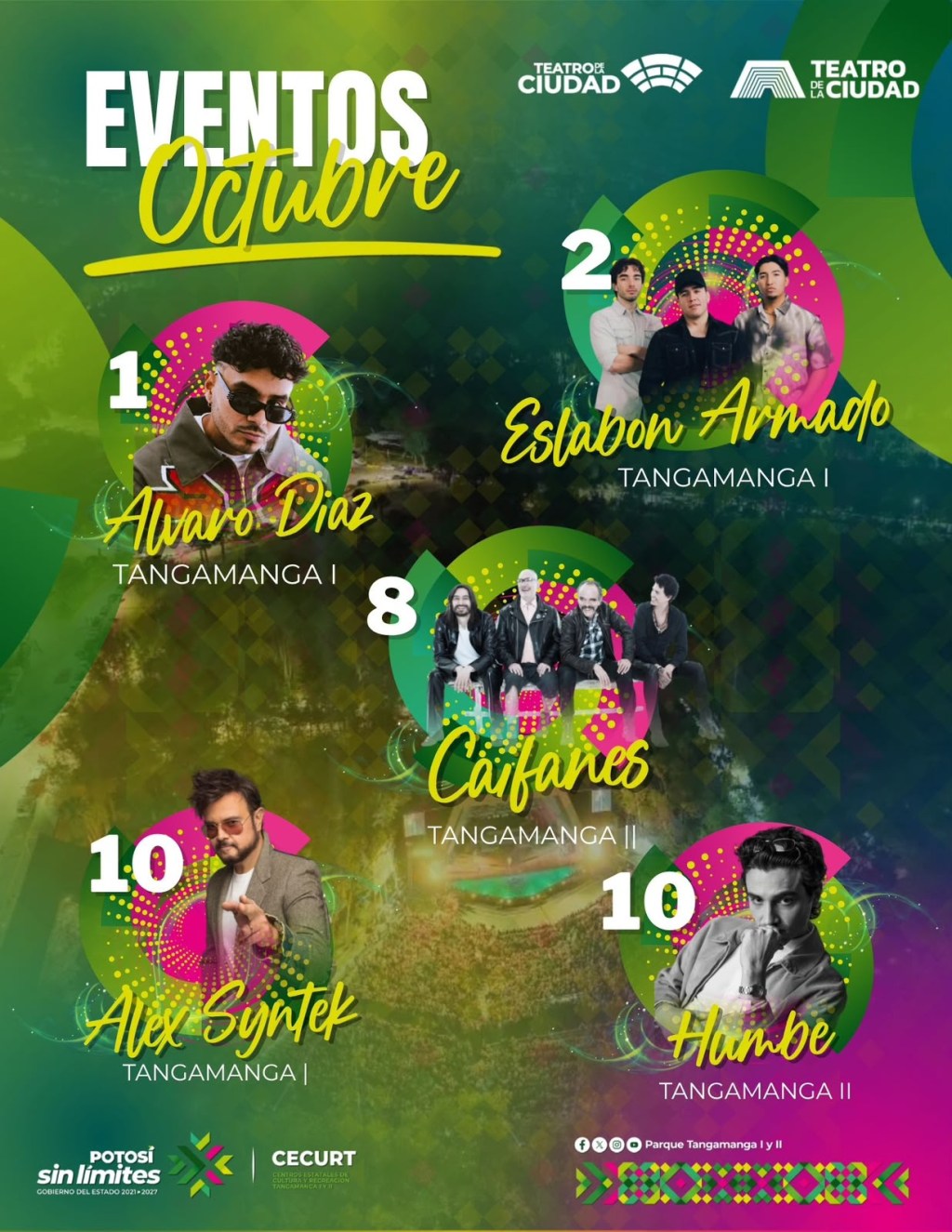PARQUES TANGAMANGA RECIBEN OCHO CONCIERTOS DURANTE&nbsp;OCTUBRE