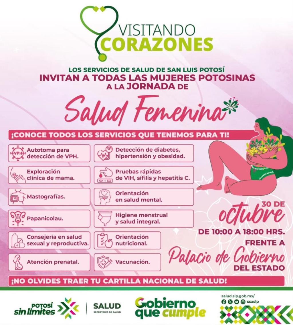 GOBIERNO DEL ESTADO ACERCARÁ SERVICIOS GRATUITOS DE SALUD A LAS MUJERES&nbsp;POTOSINAS